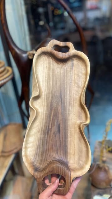 سینی دفرمه چوبی گردو